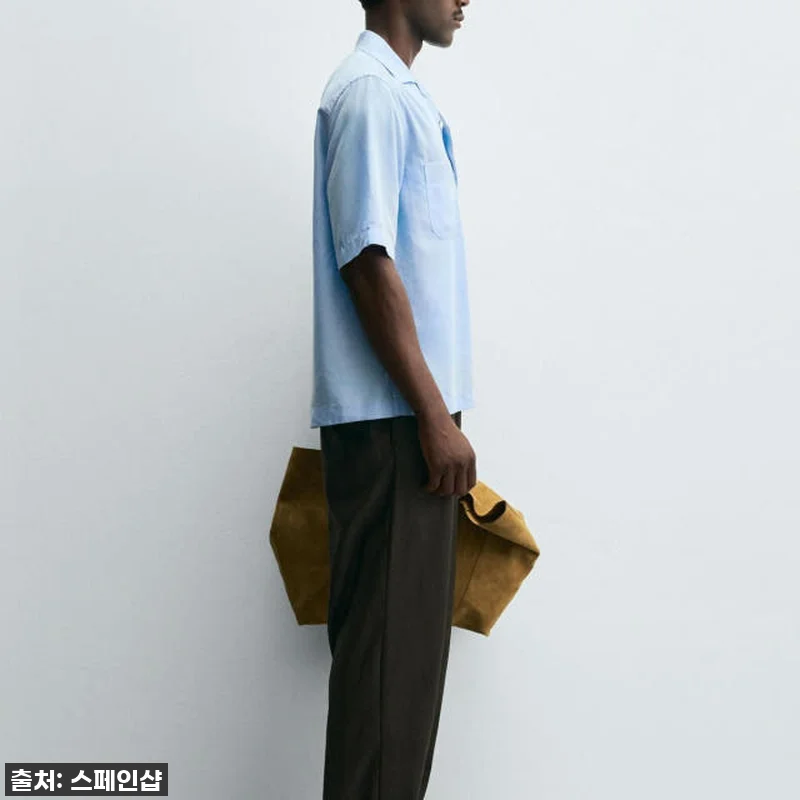 Zara 하늘색 린넨라이오셀 반팔 셔 관련 이미지 4