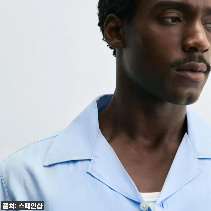 Zara 하늘색 린넨라이오셀 반팔 셔 관련 이미지 6