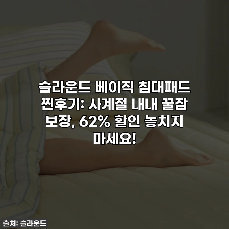 슬라운드 베이직 침대패드 찐후기: 사계절 내내 꿀잠 보장, 62% 할인 놓치지 마세요!
