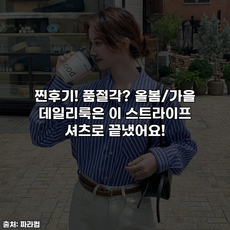 찐후기! 품절각? 올봄/가을 데일리룩은 이 스트라이프 셔츠로 끝냈어요!