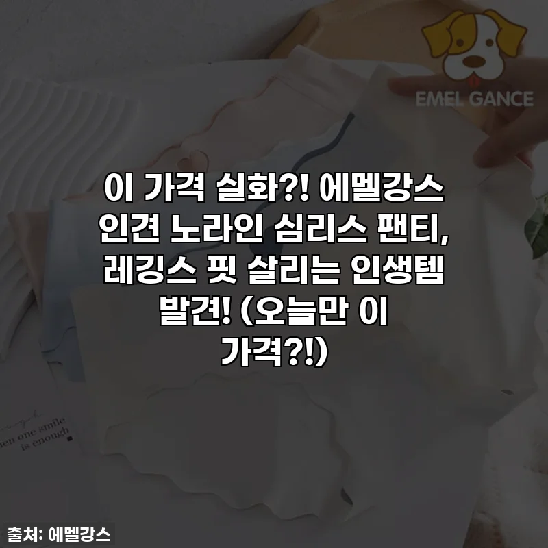 이 가격 실화?! 에멜강스 인견 노라인 심리스 팬티, 레깅스 핏 살리는 인생템 발견! (오늘만 이 가격?!)