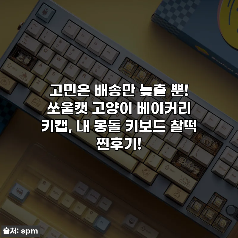 고민은 배송만 늦출 뿐! 쏘울캣 고양이 베이커리 키캡, 내 몽돌 키보드 찰떡 찐후기!