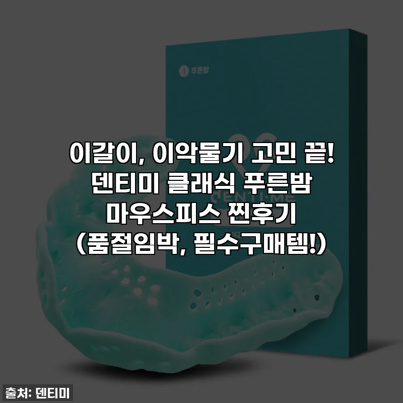 이갈이, 이악물기 고민 끝! 덴티미 클래식 푸른밤 마우스피스 찐후기 (품절임박, 필수구매템!)