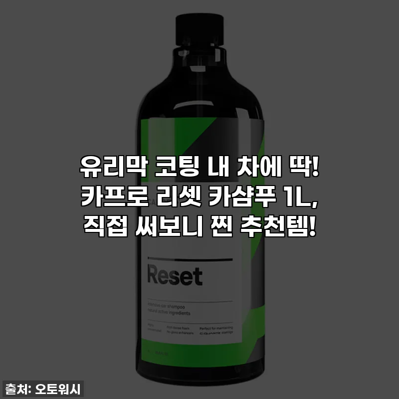 유리막 코팅 내 차에 딱! 카프로 리셋 카샴푸 1L, 직접 써보니 찐 추천템!