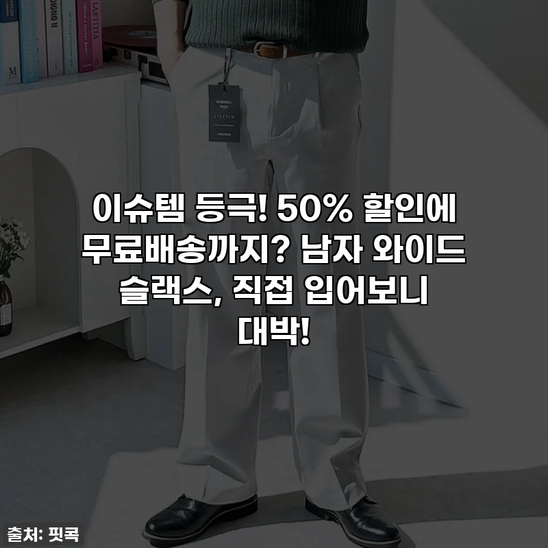 이슈템 등극! 50% 할인에 무료배송까지? 남자 와이드 슬랙스, 직접 입어보니 대박!