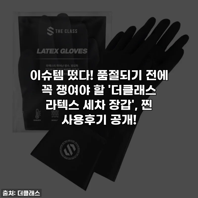 이슈템 떴다! 품절되기 전에 꼭 쟁여야 할 '더클래스 라텍스 세차 장갑', 찐 사용후기 공개!