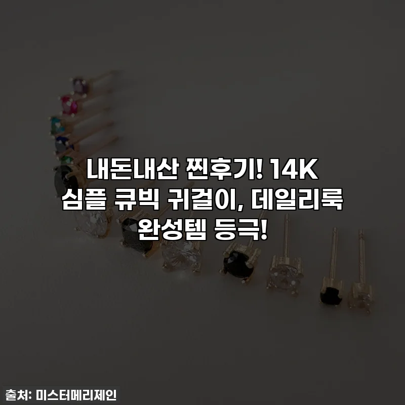 내돈내산 찐후기! 14K 심플 큐빅 귀걸이, 데일리룩 완성템 등극!