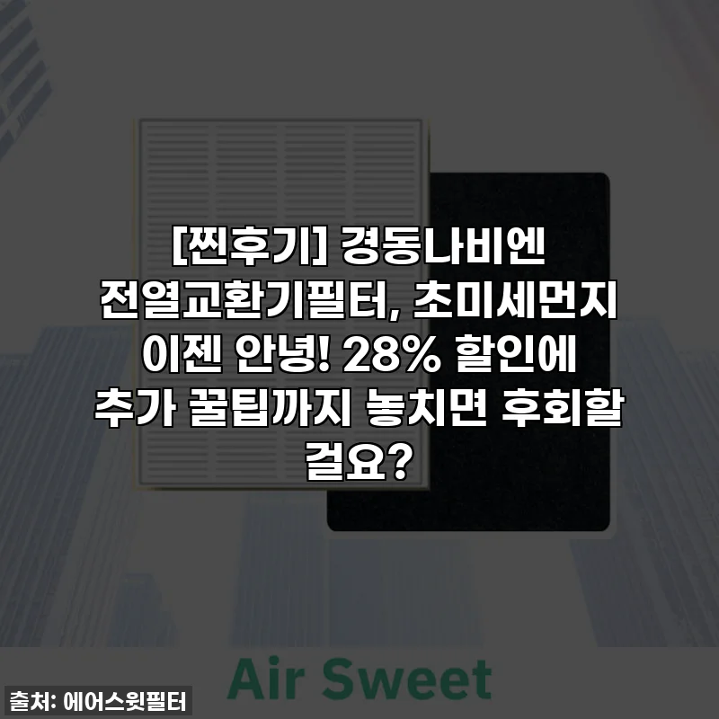 [찐후기] 경동나비엔 전열교환기필터, 초미세먼지 이젠 안녕! 28% 할인에 추가 꿀팁까지 놓치면 후회할 걸요?