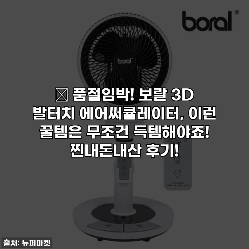 🔥 품절임박! 보랄 3D 발터치 에어써큘레이터, 이런 꿀템은 무조건 득템해야죠! 찐내돈내산 후기!