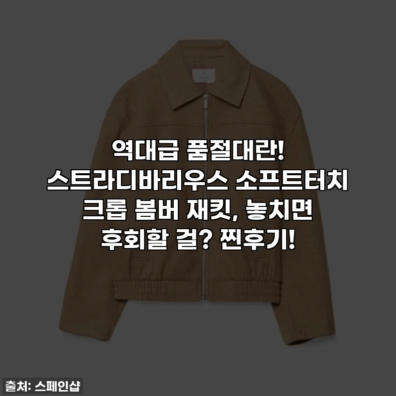 역대급 품절대란! 스트라디바리우스 소프트터치 크롭 봄버 재킷, 놓치면 후회할 걸? 찐후기!