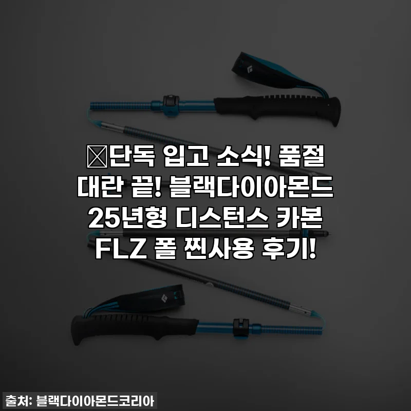 🔥단독 입고 소식! 품절 대란 끝! 블랙다이아몬드 25년형 디스턴스 카본 FLZ 폴 찐사용 후기!