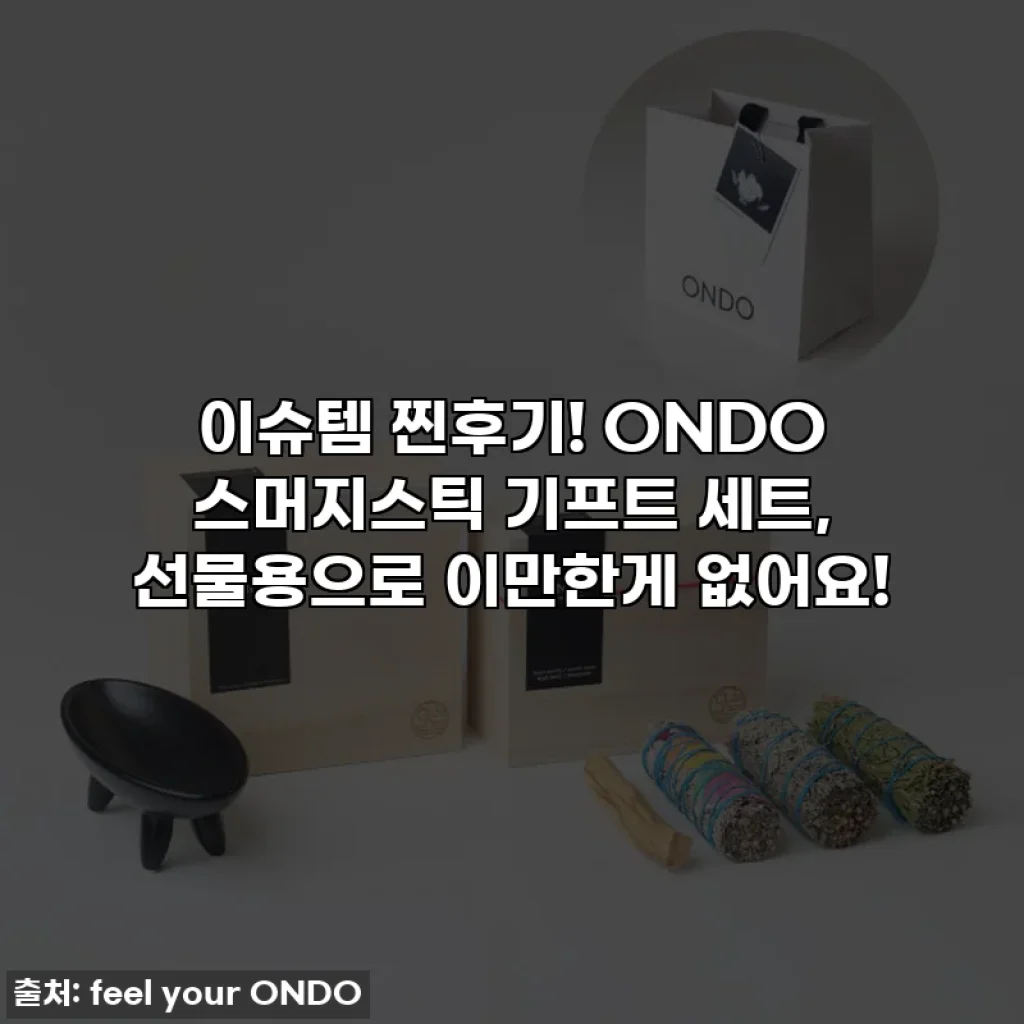 이슈템 찐후기! ONDO 스머지스틱 기프트 세트, 선물용으로 이만한게 없어요!