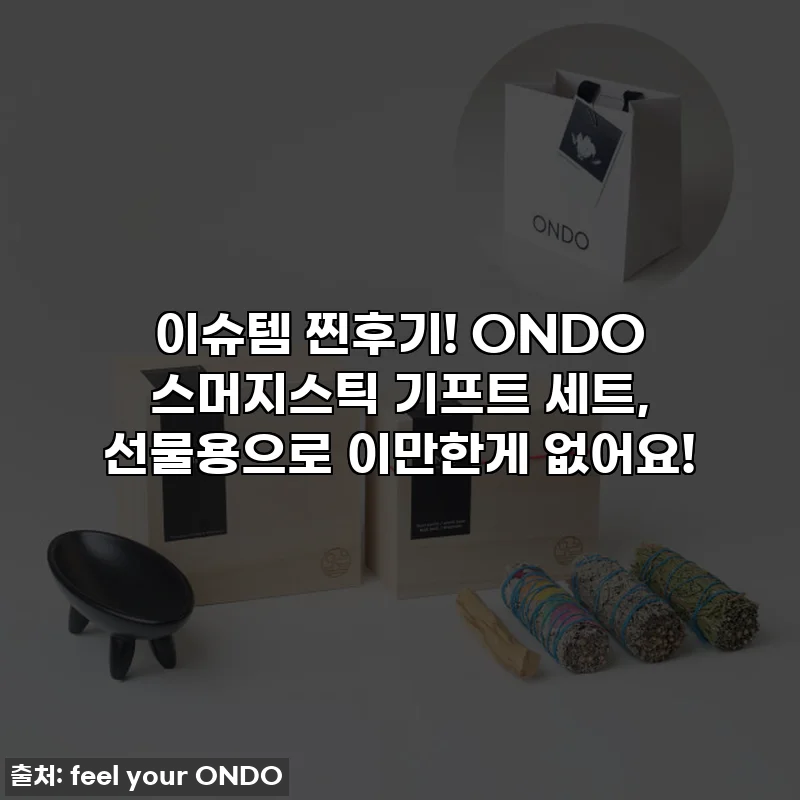 이슈템 찐후기! ONDO 스머지스틱 기프트 세트, 선물용으로 이만한게 없어요!
