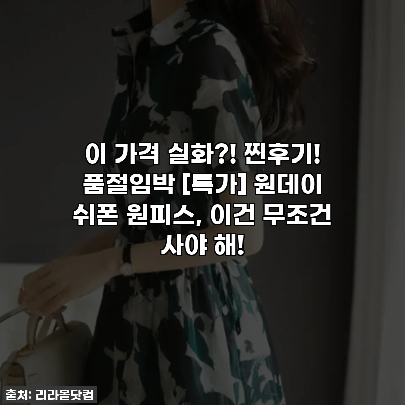 이 가격 실화?! 찐후기! 품절임박 [특가] 원데이 쉬폰 원피스, 이건 무조건 사야 해!