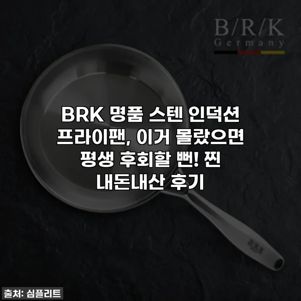 BRK 명품 스텐 인덕션 프라이팬, 이거 몰랐으면 평생 후회할 뻔! 찐 내돈내산 후기
