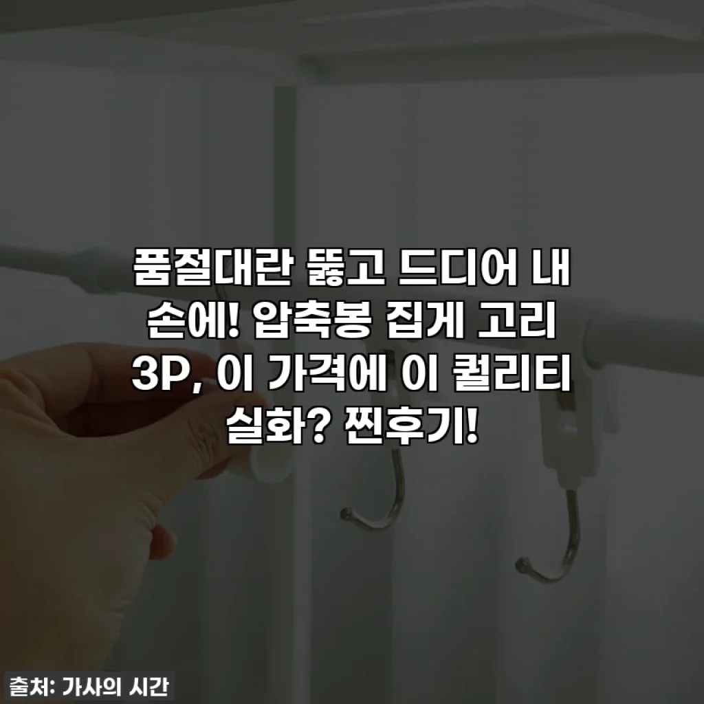품절대란 뚫고 드디어 내 손에! 압축봉 집게 고리 3P, 이 가격에 이 퀄리티 실화? 찐후기!