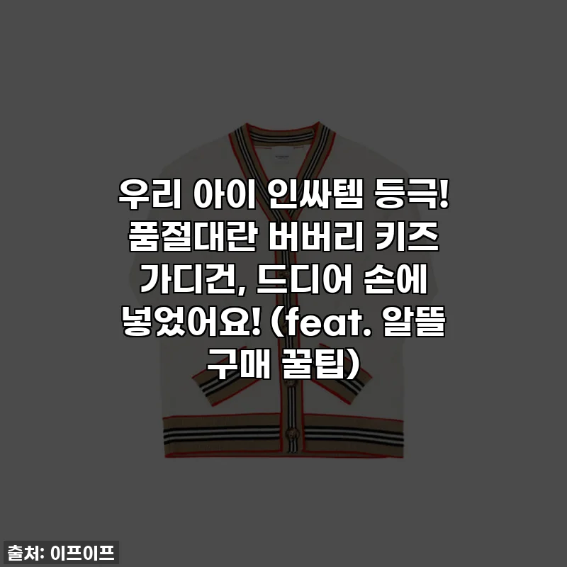 우리 아이 인싸템 등극! 품절대란 버버리 키즈 가디건, 드디어 손에 넣었어요! (feat. 알뜰 구매 꿀팁)