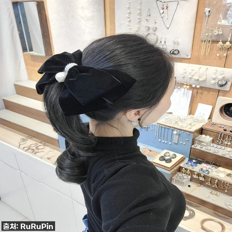 품절대란템! 루루핀 벨벳 진주 리본 관련 이미지 1