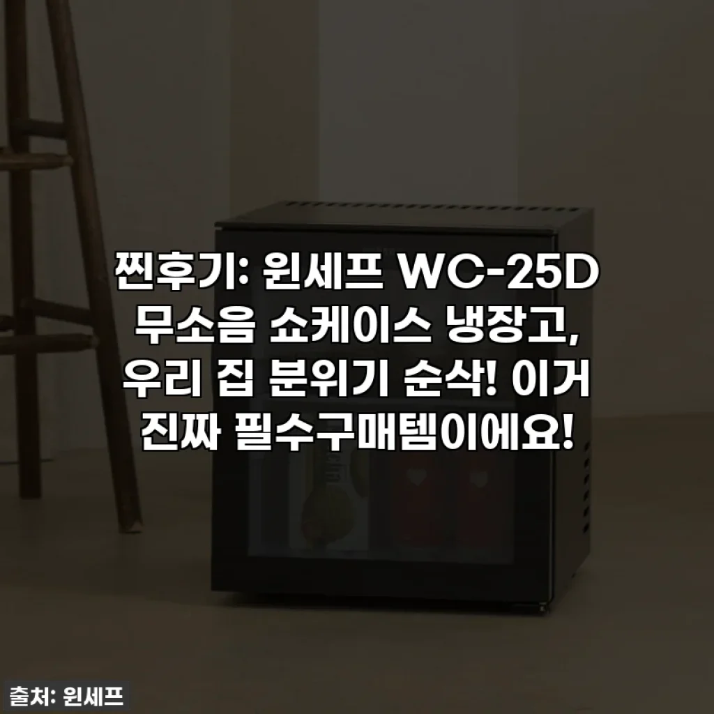 찐후기: 윈세프 WC-25D 무소음 쇼케이스 냉장고, 우리 집 분위기 순삭! 이거 진짜 필수구매템이에요!
