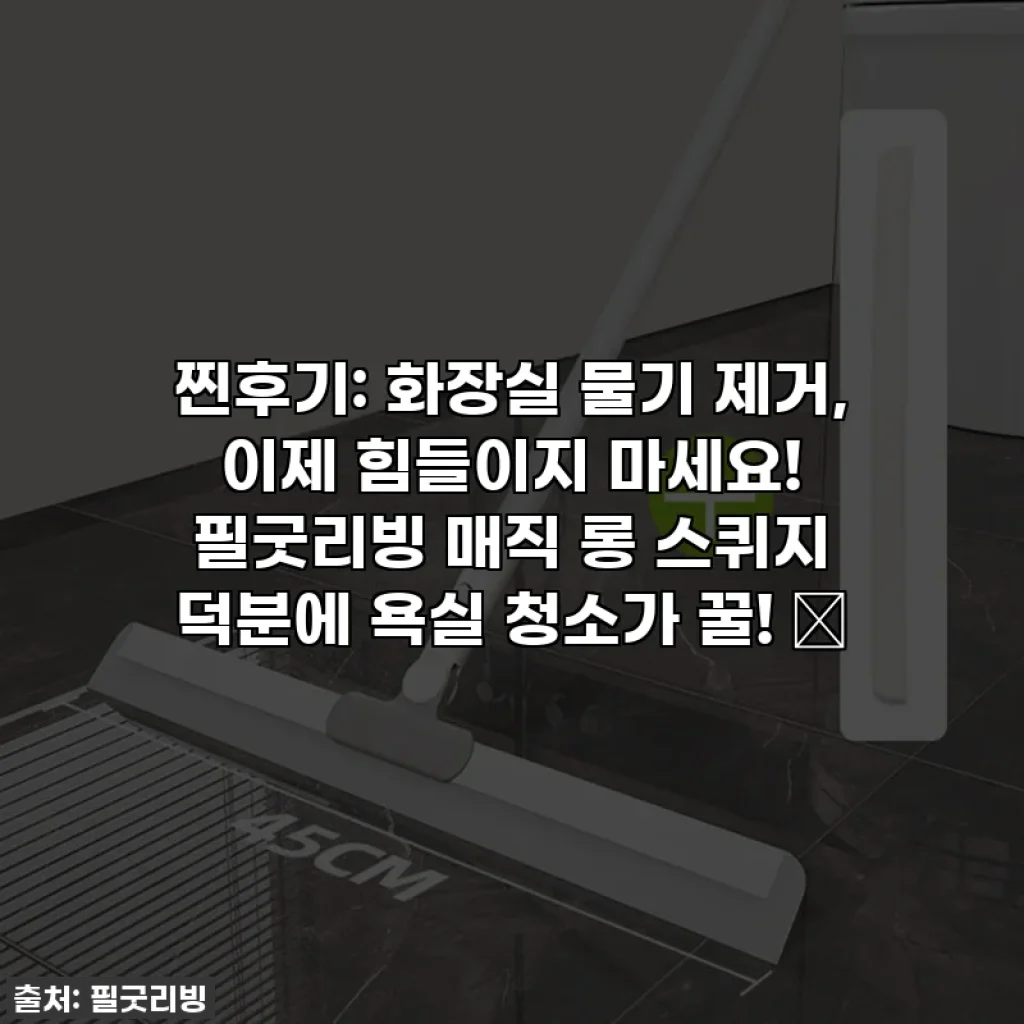 찐후기: 화장실 물기 제거, 이제 힘들이지 마세요! 필굿리빙 매직 롱 스퀴지 덕분에 욕실 청소가 꿀! 🍯