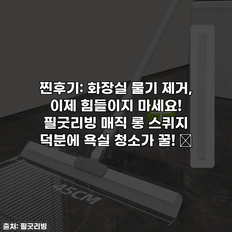 찐후기: 화장실 물기 제거, 이제 힘들이지 마세요! 필굿리빙 매직 롱 스퀴지 덕분에 욕실 청소가 꿀! 🍯
