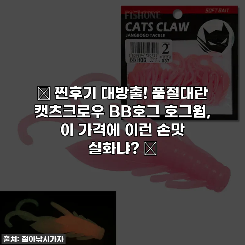 🔥 찐후기 대방출! 품절대란 캣츠크로우 BB호그 호그웜, 이 가격에 이런 손맛 실화냐? ✨