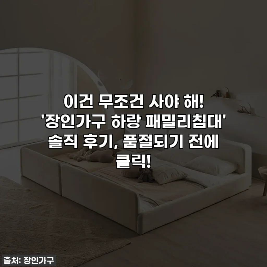 이건 무조건 사야 해! '장인가구 하랑 패밀리침대' 솔직 후기, 품절되기 전에 클릭!