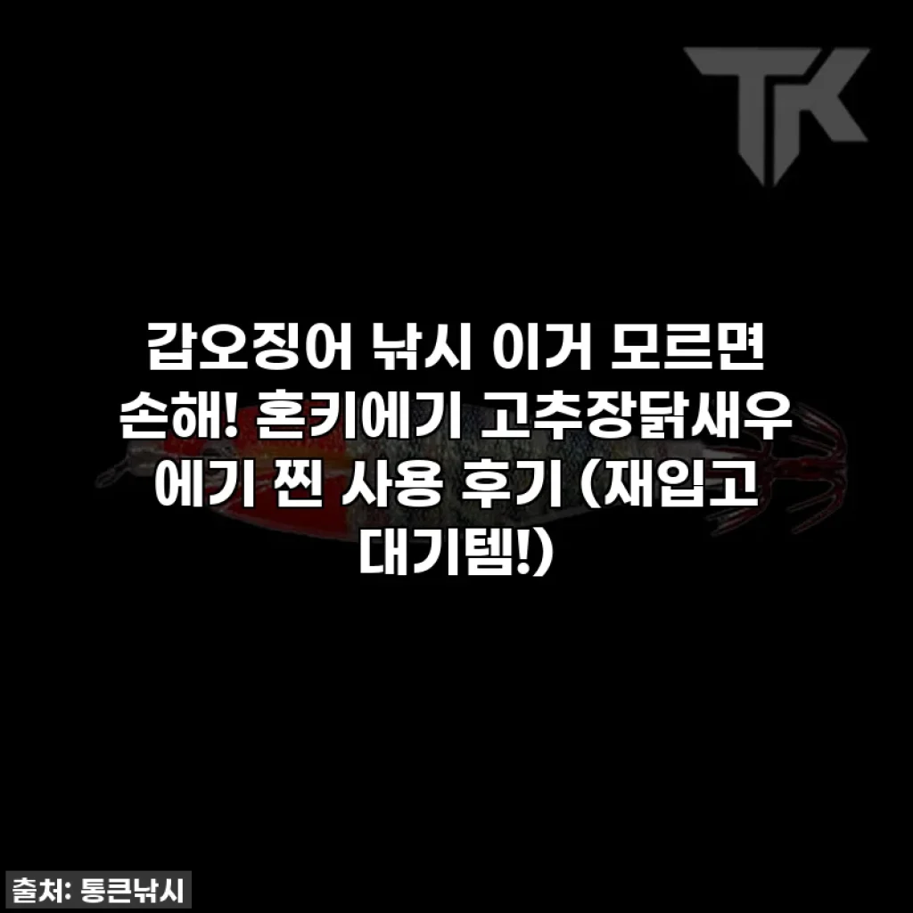 갑오징어 낚시 이거 모르면 손해! 혼키에기 고추장닭새우 에기 찐 사용 후기 (재입고 대기템!)