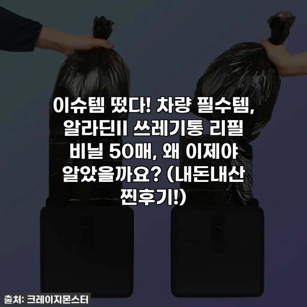 이슈템 떴다! 차량 필수템, 알라딘II 쓰레기통 리필 비닐 50매, 왜 이제야 알았을까요? (내돈내산 찐후기!)