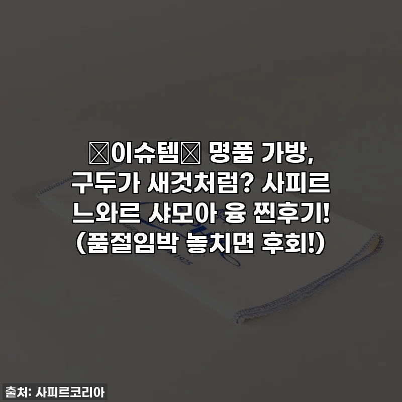 ✨이슈템✨ 명품 가방, 구두가 새것처럼? 사피르 느와르 샤모아 융 찐후기! (품절임박 놓치면 후회!)