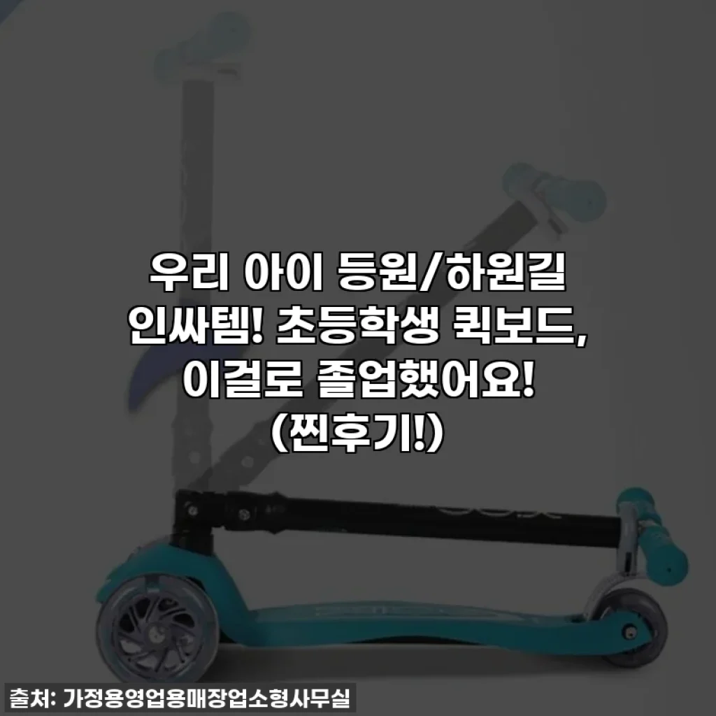 우리 아이 등원/하원길 인싸템! 초등학생 퀵보드, 이걸로 졸업했어요! (찐후기!)