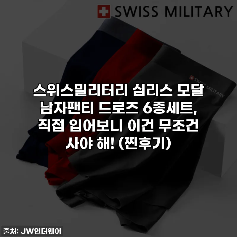 스위스밀리터리 심리스 모달 남자팬티 드로즈 6종세트, 직접 입어보니 이건 무조건 사야 해! (찐후기)