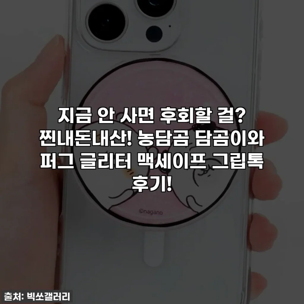 지금 안 사면 후회할 걸? 찐내돈내산! 농담곰 담곰이와 퍼그 글리터 맥세이프 그립톡 후기!