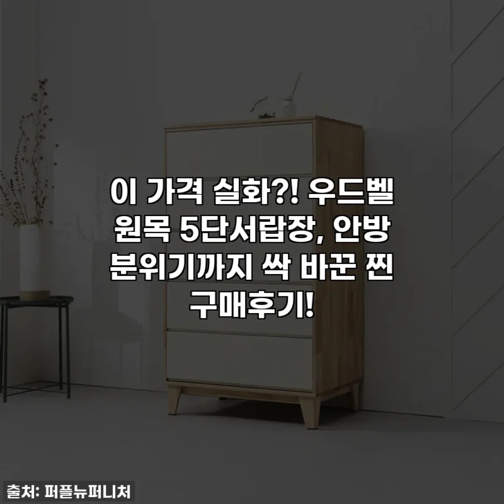 이 가격 실화?! 우드벨 원목 5단서랍장, 안방 분위기까지 싹 바꾼 찐 구매후기!
