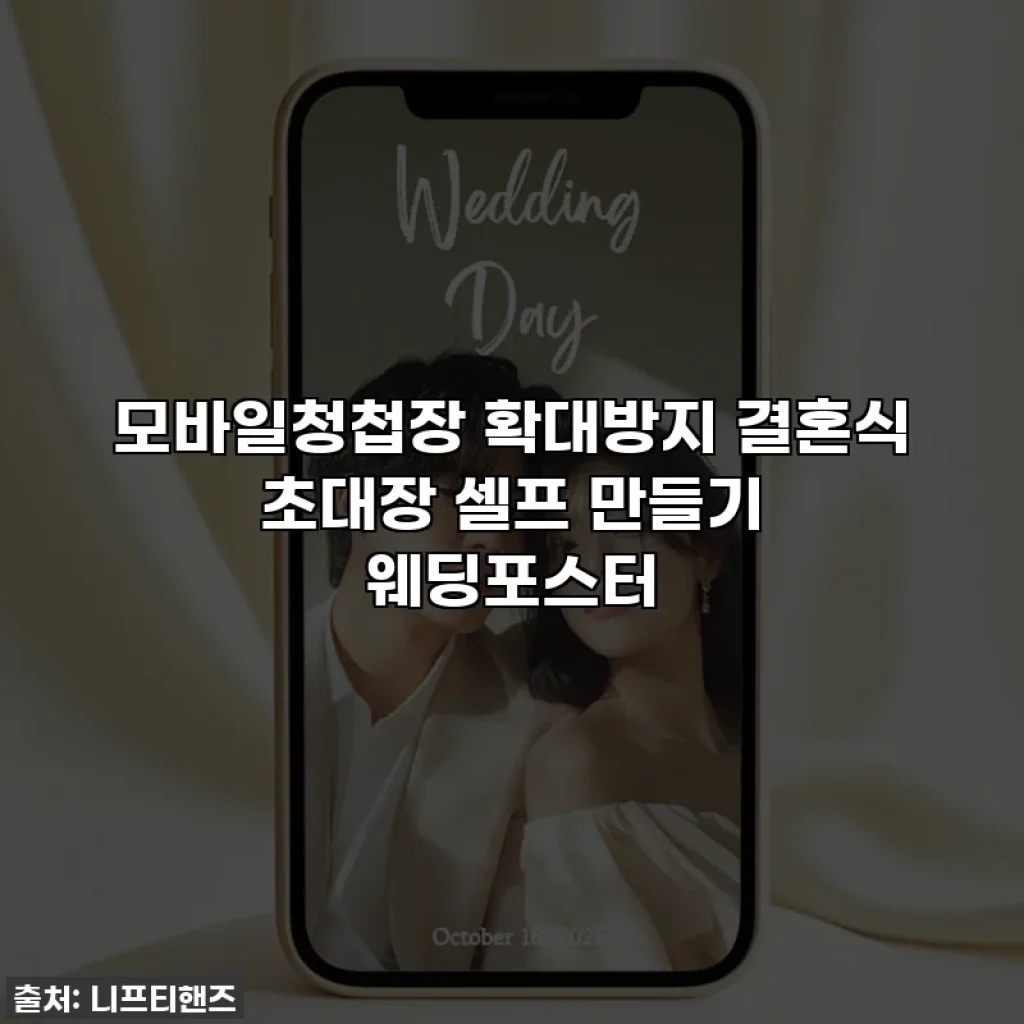 모바일청첩장 확대방지 결혼식 초대장 셀프 만들기 웨딩포스터