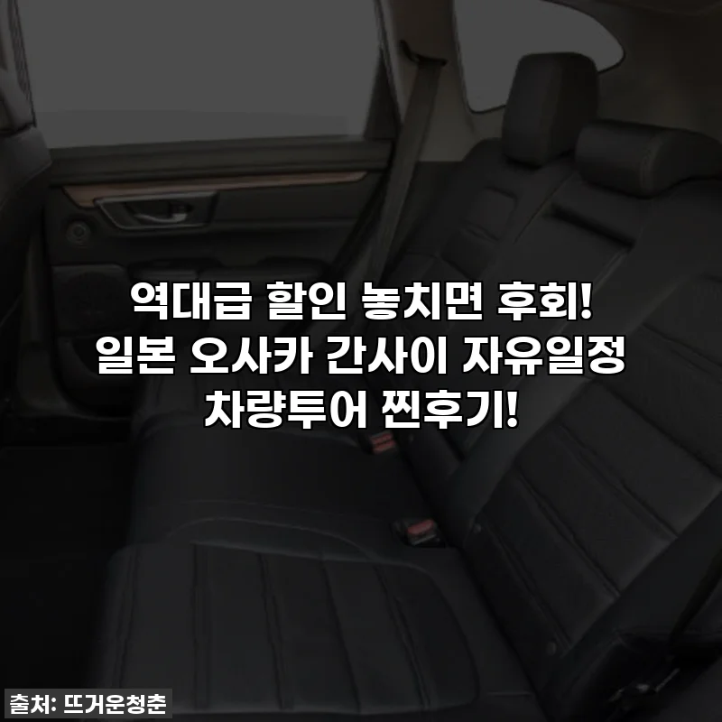 역대급 할인 놓치면 후회! 일본 오사카 간사이 자유일정 차량투어 찐후기!