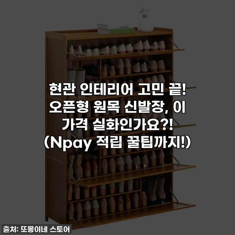 현관 인테리어 고민 끝! 오픈형 원목 신발장, 이 가격 실화인가요?! (Npay 적립 꿀팁까지!)