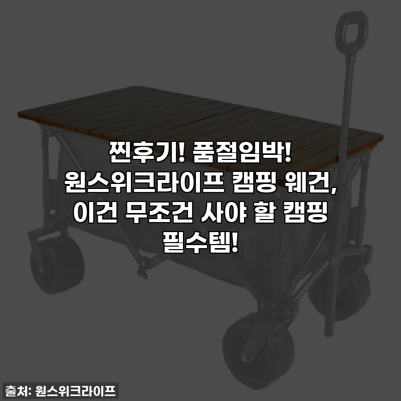 찐후기! 품절임박! 원스위크라이프 캠핑 웨건, 이건 무조건 사야 할 캠핑 필수템!