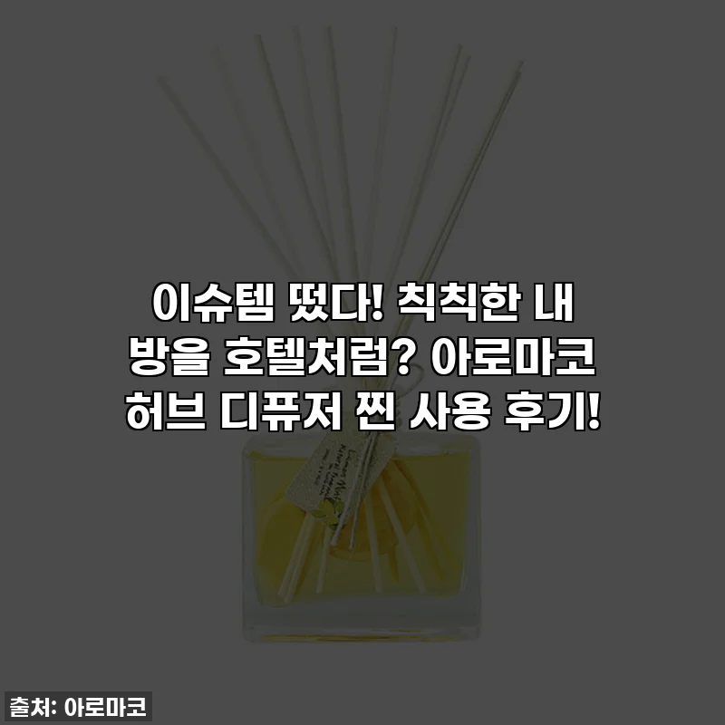 이슈템 떴다! 칙칙한 내 방을 호텔처럼? 아로마코 허브 디퓨저 찐 사용 후기!