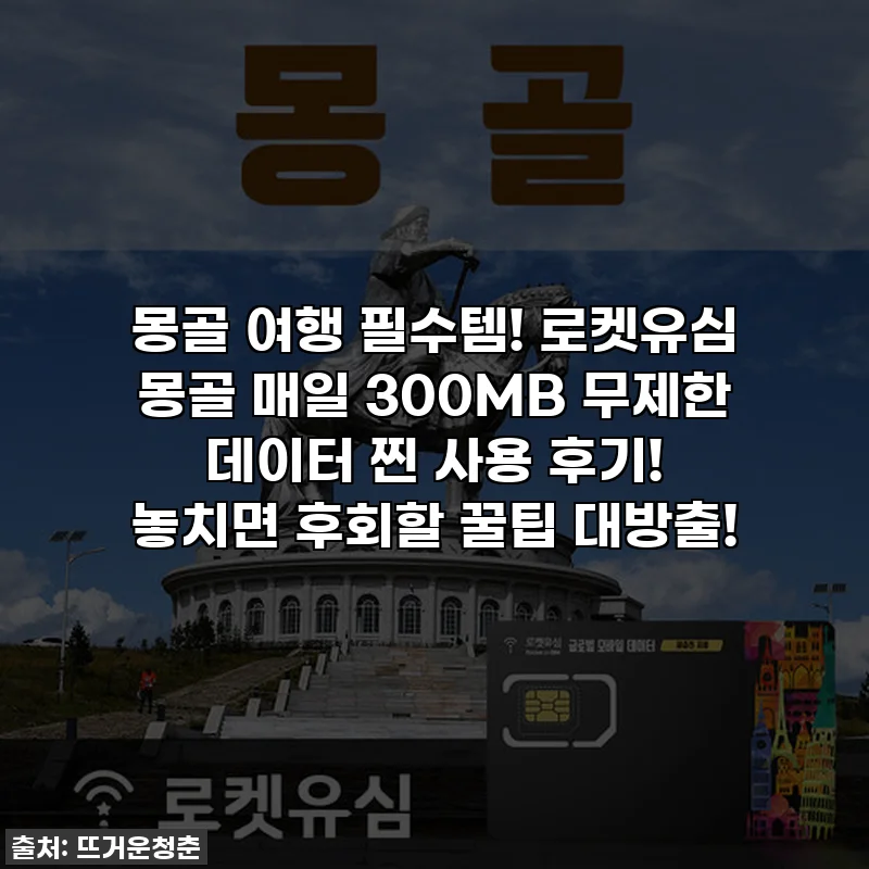 몽골 여행 필수템! 로켓유심 몽골 매일 300MB 무제한 데이터 찐 사용 후기! 놓치면 후회할 꿀팁 대방출!