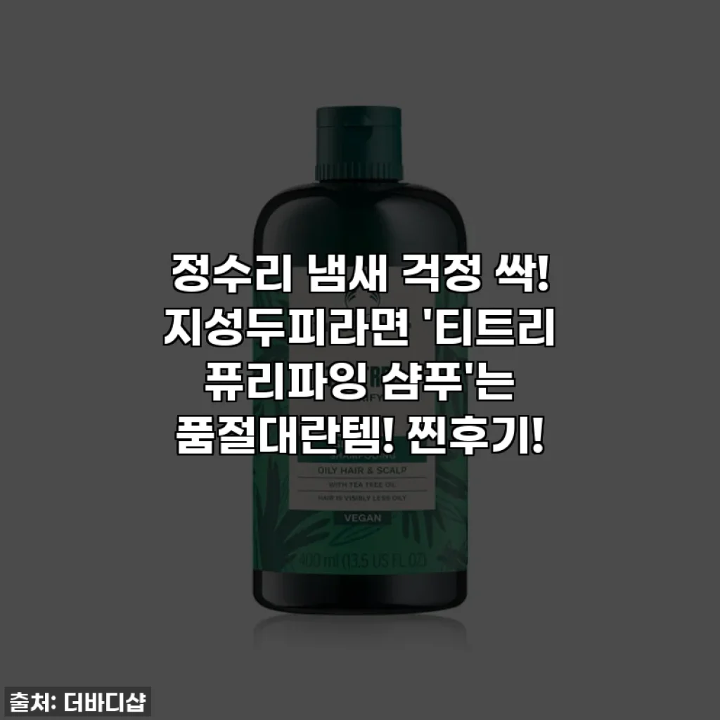 정수리 냄새 걱정 싹! 지성두피라면 '티트리 퓨리파잉 샴푸'는 품절대란템! 찐후기!