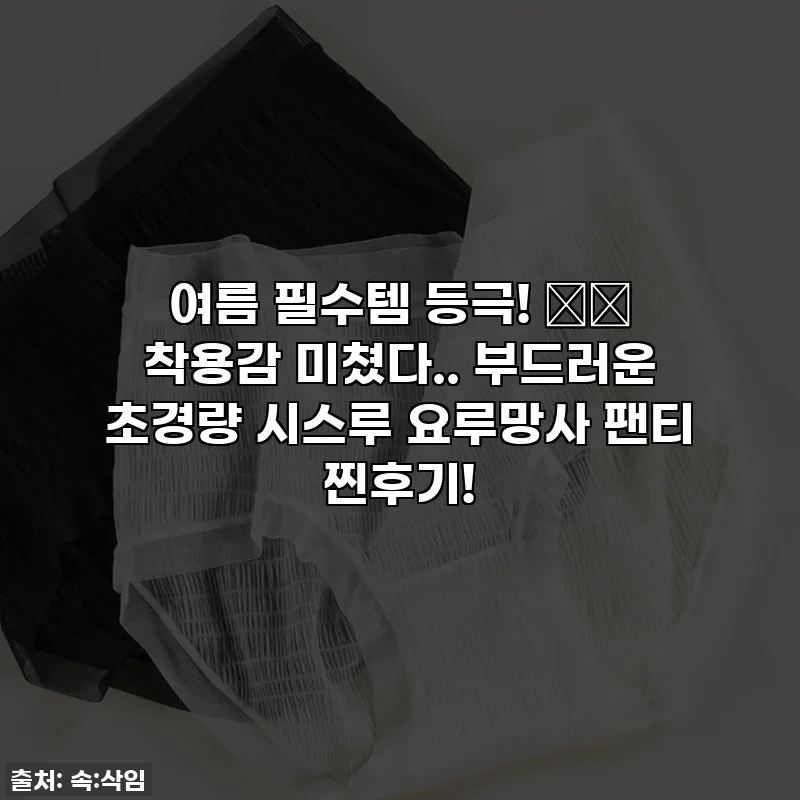 여름 필수템 등극! 🕊️ 착용감 미쳤다.. 부드러운 초경량 시스루 요루망사 팬티 찐후기!