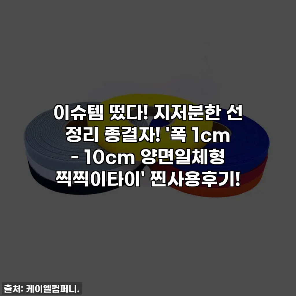 이슈템 떴다! 지저분한 선 정리 종결자! '폭 1cm - 10cm 양면일체형 찍찍이타이' 찐사용후기!