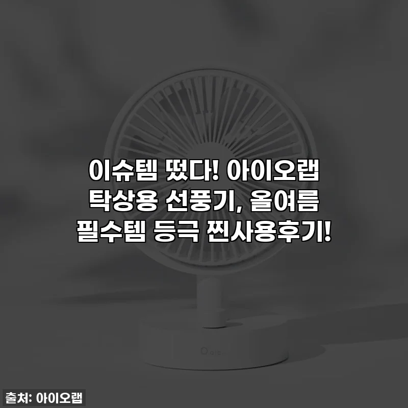 이슈템 떴다! 아이오랩 탁상용 선풍기, 올여름 필수템 등극 찐사용후기!