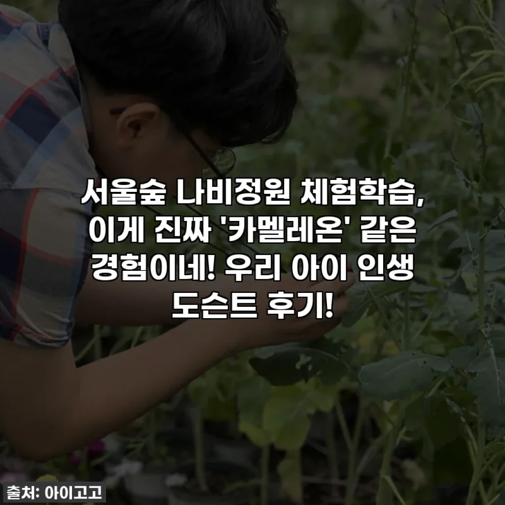 서울숲 나비정원 체험학습, 이게 진짜 '카멜레온' 같은 경험이네! 우리 아이 인생 도슨트 후기!