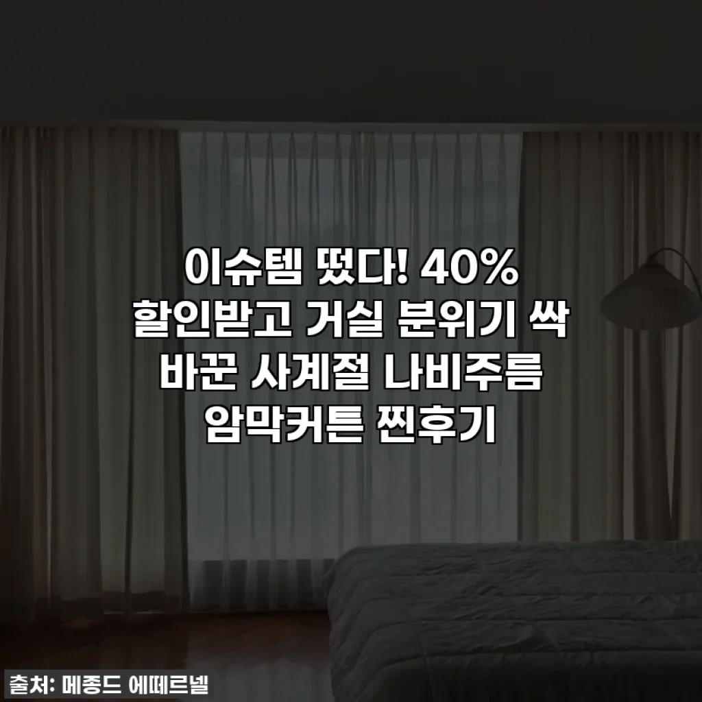 이슈템 떴다! 40% 할인받고 거실 분위기 싹 바꾼 사계절 나비주름 암막커튼 찐후기