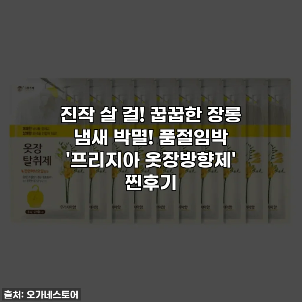 진작 살 걸! 꿉꿉한 장롱 냄새 박멸! 품절임박 '프리지아 옷장방향제' 찐후기