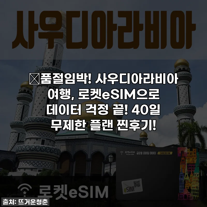 🚨품절임박! 사우디아라비아 여행, 로켓eSIM으로 데이터 걱정 끝! 40일 무제한 플랜 찐후기!