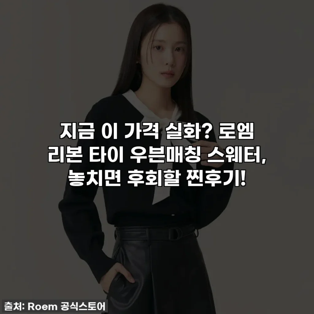 지금 이 가격 실화? 로엠 리본 타이 우븐매칭 스웨터, 놓치면 후회할 찐후기!