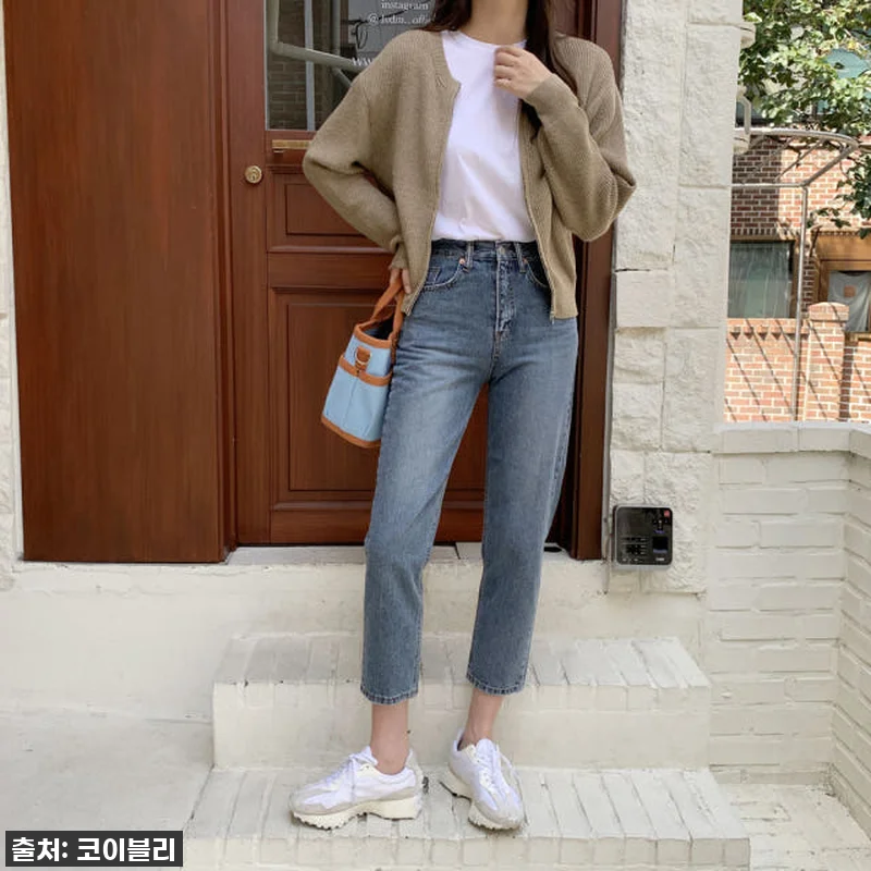 루즈핏 캐시미어 크롭 골지가디건 여자 관련 이미지 3